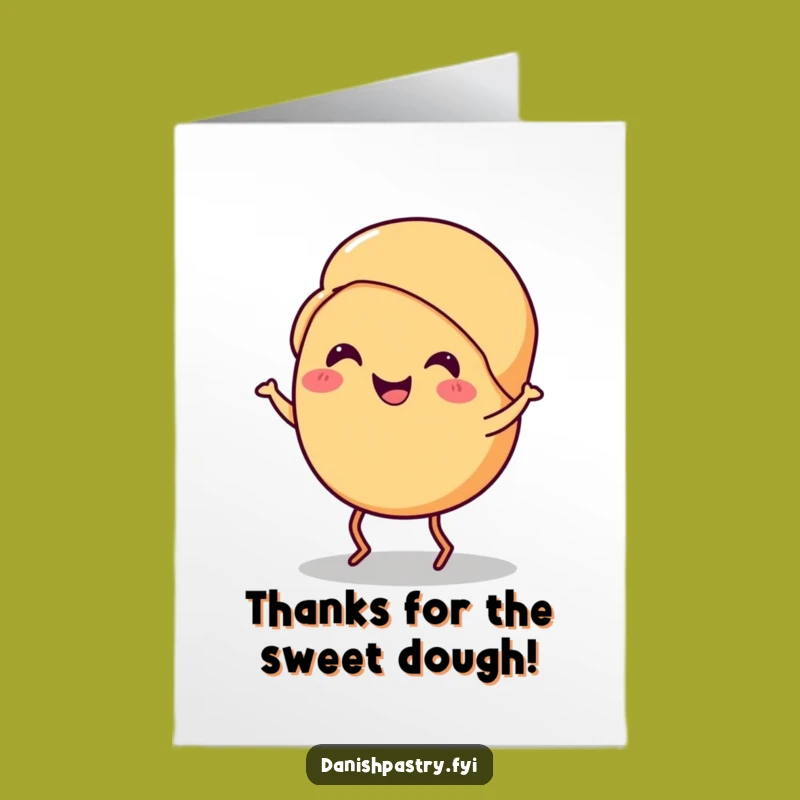 Free Printable Thank You Card: Dancing Croissant, Playful Downloadable Gratitude