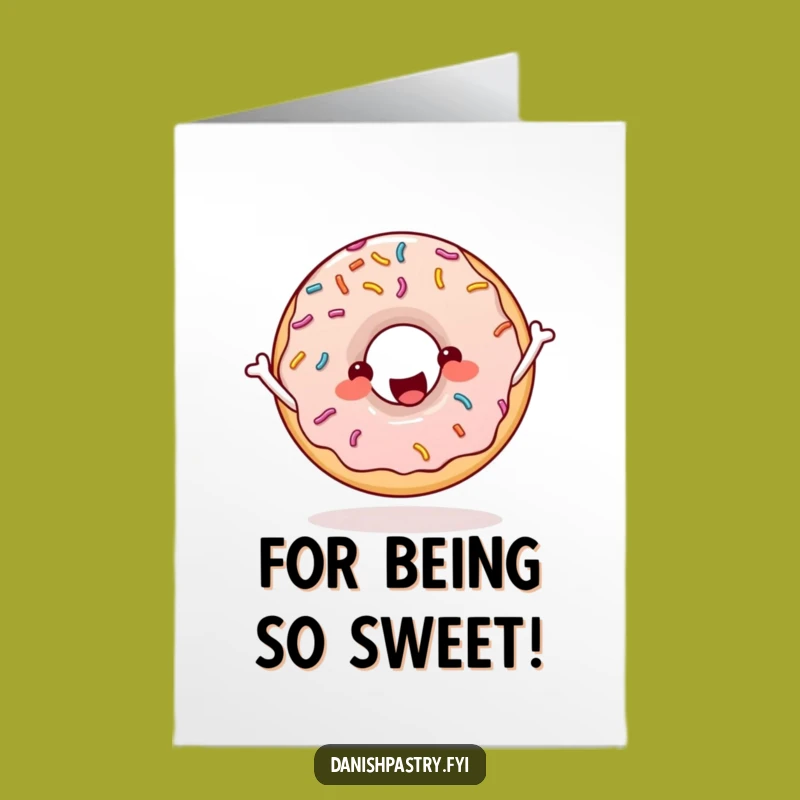 Free Printable Thank You Card: Energetic Donut Skipping - Hilarious Downloadable Gift