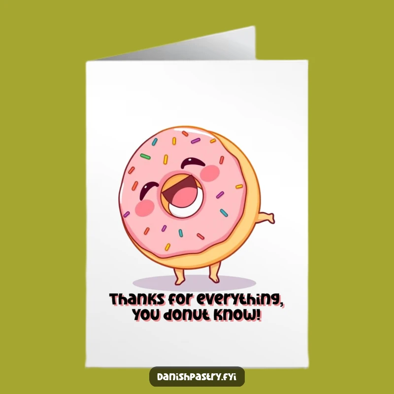 Free Printable Thank You Card: Fun Donut Flip, Downloadable Gift for Sweet Thanksgivers