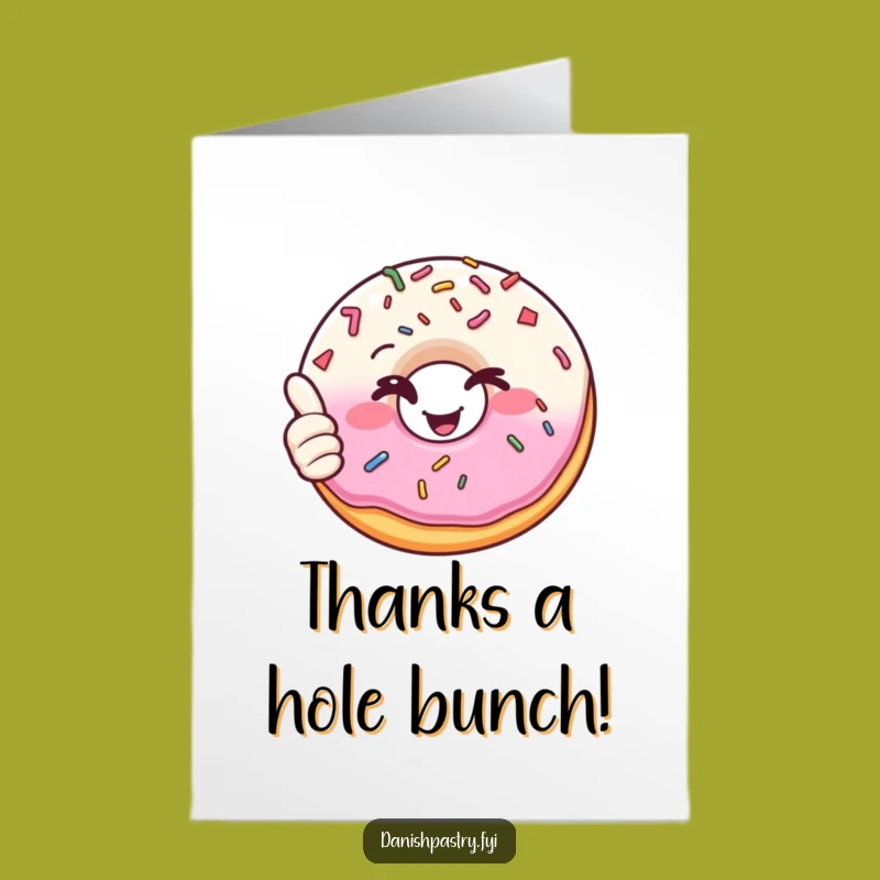 Free Printable Thank You Card: Funny Donut Thumbs Up Grateful Downloadable Gift