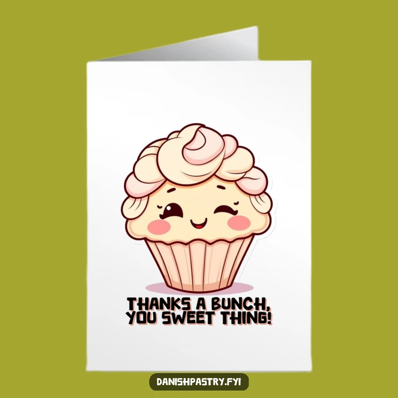 Free Printable Thank You Card: Winking Cupcake Expresses Gratitude, Funny Downloadable Gift