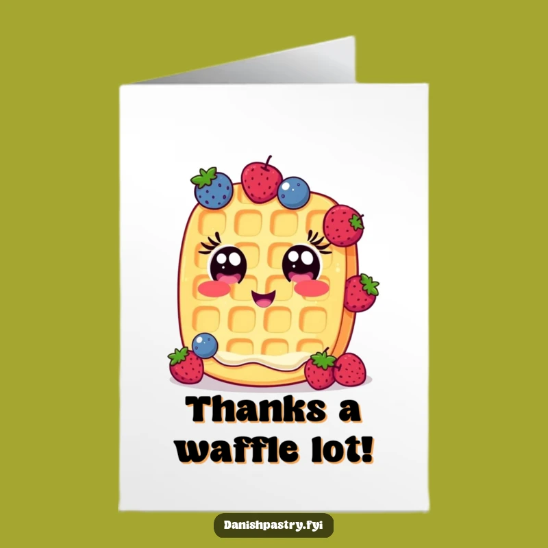 Free Printable Waffle Thank You Card: Juggling Berries for a Sweet Appreciation