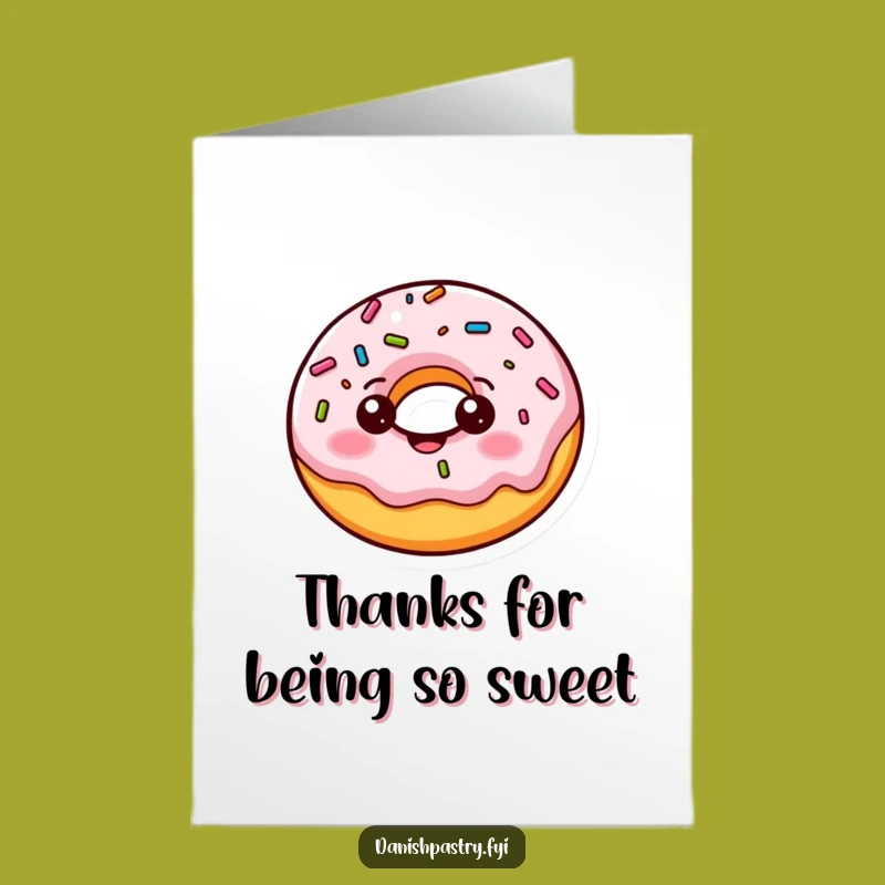 Free Printable Donut Thank You Card: Sprinkle Gift Downloadable for Gratitude