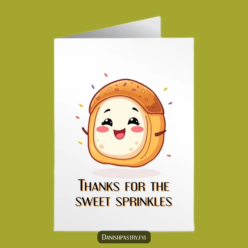 Free Printable Danish Pastry Thank You Card: Sprinkle Gift Downloadable for Gratitude
