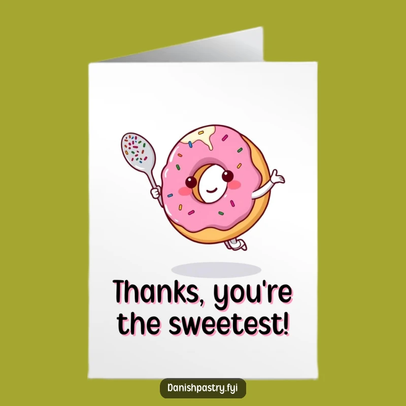Free Printable Donut Thank You Card: Sweet Thanks with Sprinkle Fun