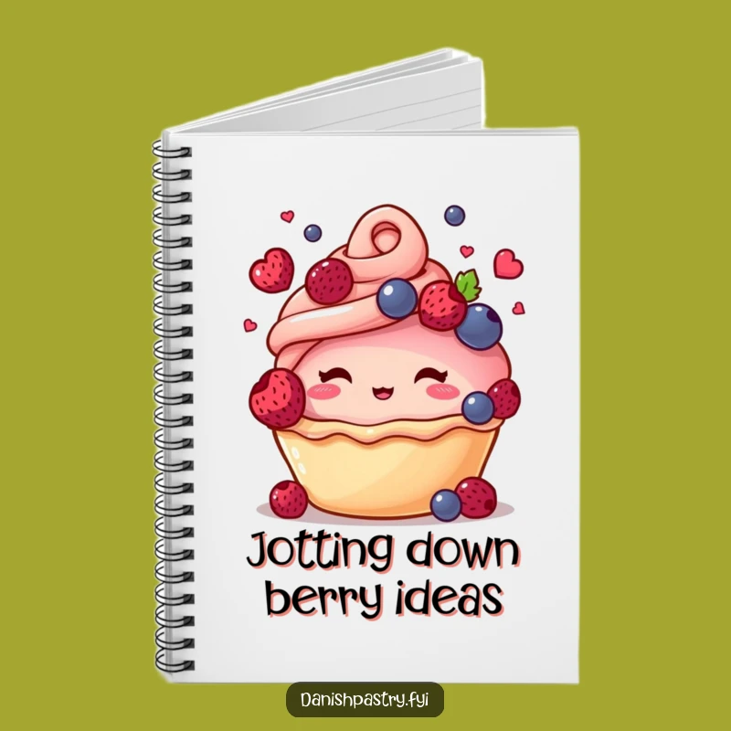 Funny Blushing Pastry Juggling Berries Notebook - Journaling Fun Gift