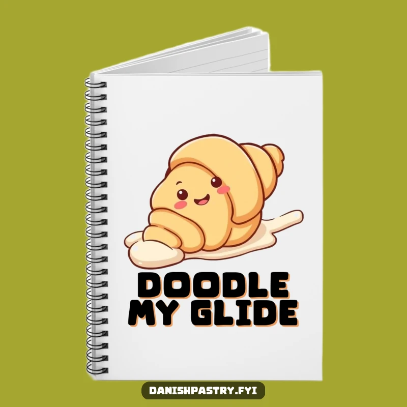Funny Croissant Slide Notebook - Jot Down Sweet Ideas, Playful Pastry Journal, Perfect Funny Gift!
