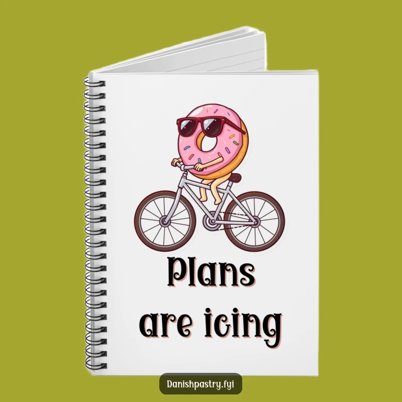 Funny Icing Bike Donut Notebook: Cool Pastry Journal, Hilarious Gift for Ideas