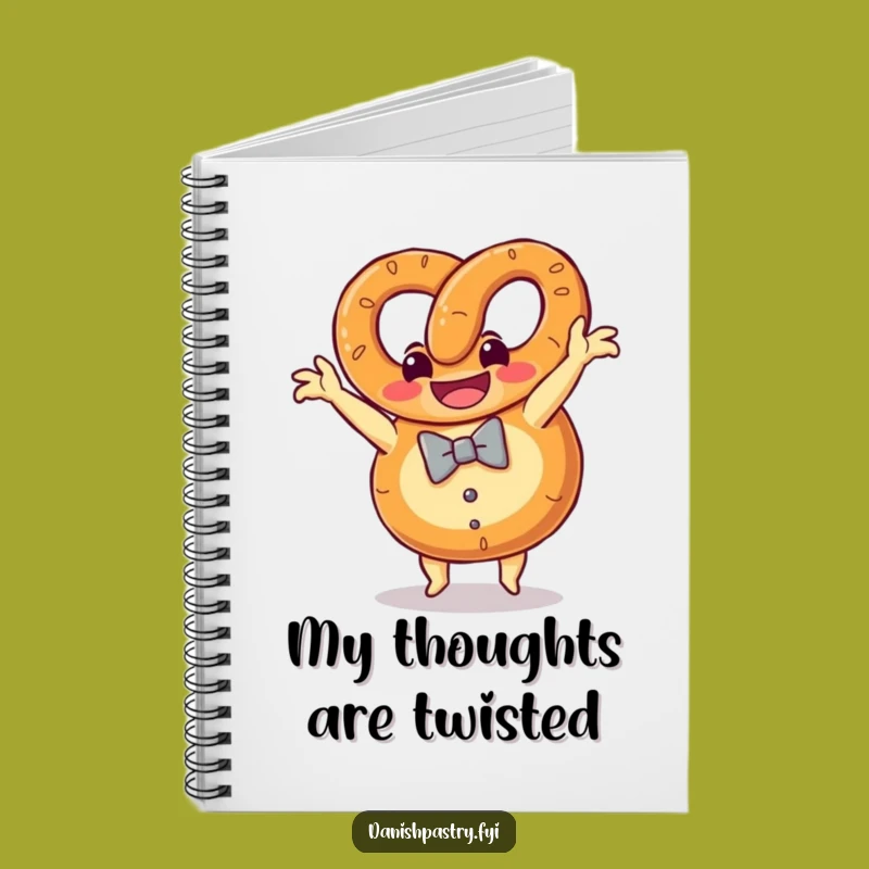 Funny Pretzel Somersault Notebook: Grinning Bow Tie Journal Gift
