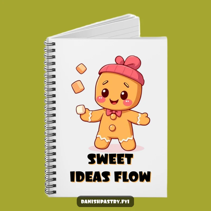 Funny Gingerbread Man Notebook - Juggling Cubes Journal for Sweet Notes