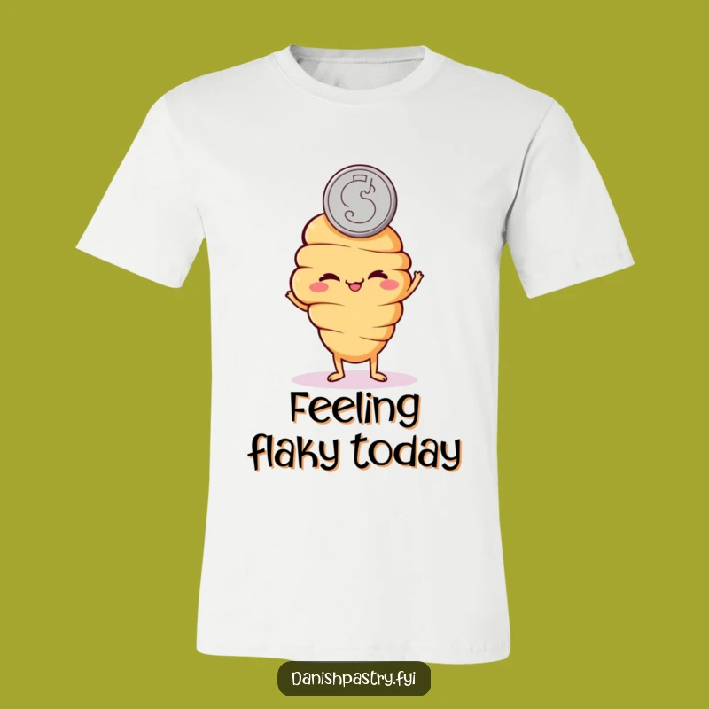 Funny Croissant Coin Flip T-Shirt: Playful Pastry Humor, Great Gift