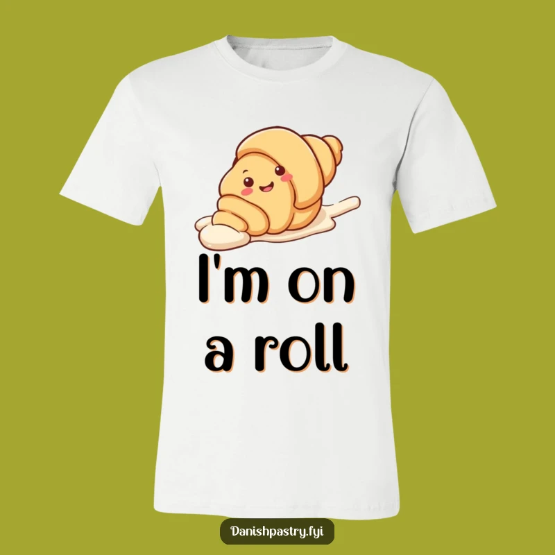 Funny Croissant Slide T-Shirt - Playful Pastry Fun, Perfect Sweet Treat Funny Gift!