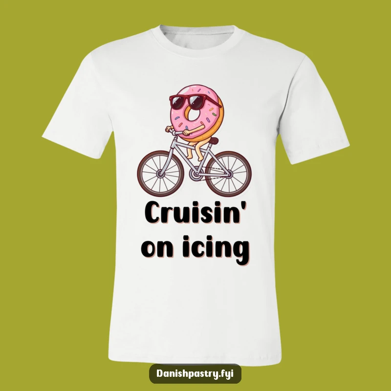 Funny Donut Sunglasses T-Shirt: Cool Icing Bike Rider, Hilarious Pastry Gift