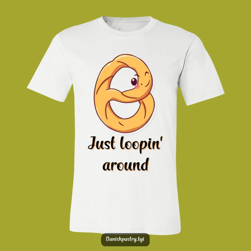 Funny Pretzel Spin T-Shirt: Grinning Character Tee, Ideal Funny Gift