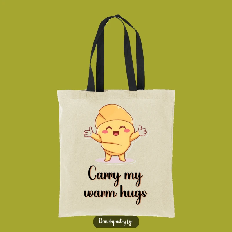 Funny Croissant Hug Tote Bag: Carry Comfort and Humor with Pastry Flair