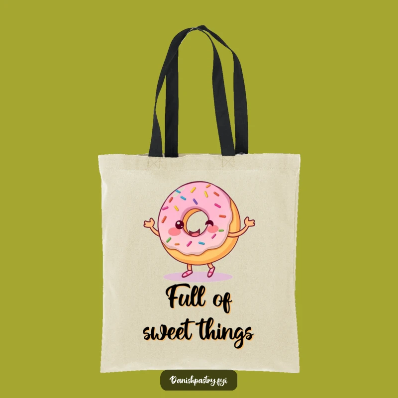 Funny Donut Frosting Dance Tote Bag: Stylish Sprinkled Character Carryall, Perfect Funny Gift