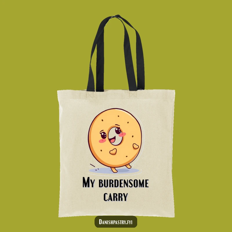 Funny Bagel Uphill Tote Bag: Chic, Determined Pastry Carryall Gift