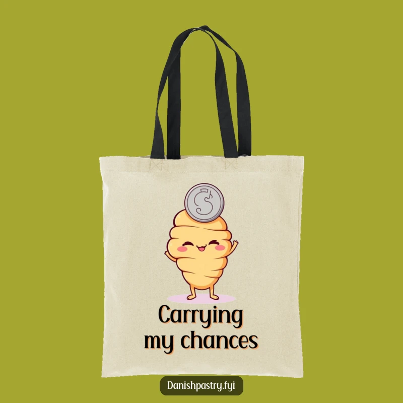 Funny Croissant Coin Flip Tote Bag: Carry Your Choices with Fun