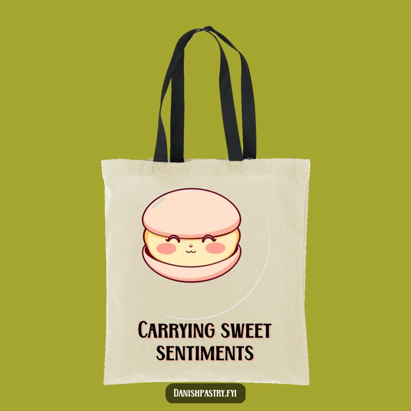 Funny Kissing Macaron Tote Bag: Rosy Cheek Carry-All, Perfect Humorous Gift