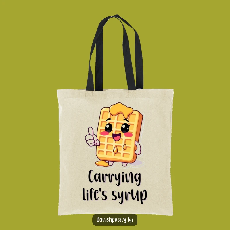 Funny Waffle Syrup Thumbs-Up Tote Bag: Carry Your Essentials with Humorous Style