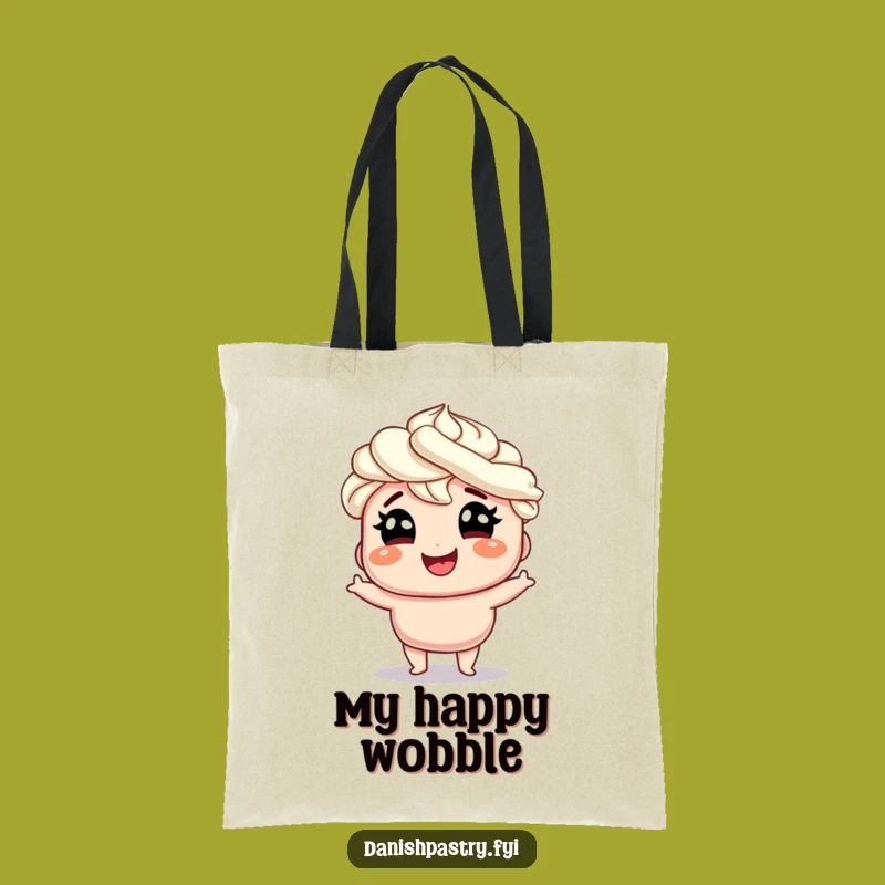 Funny Danish Wobble Tote Bag: Whipped Cream Hair Carry-All, Hilarious Pastry Gift